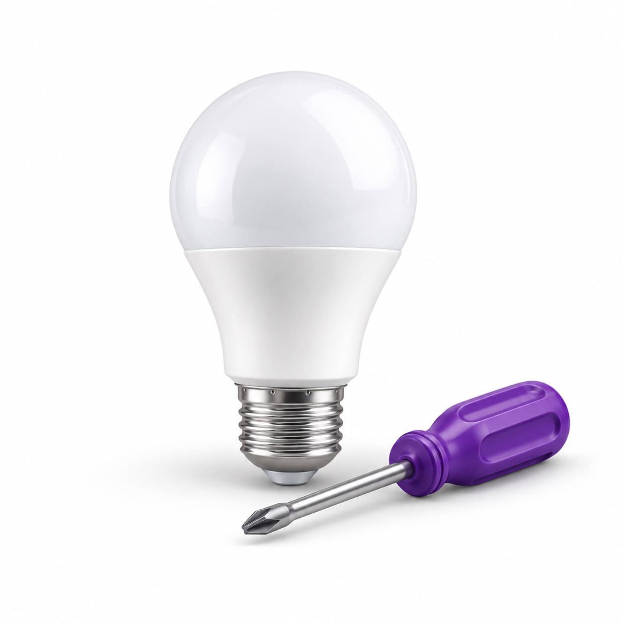 silverleaf-service-3975 Bulb Installation/Replacement — white and purple 3D service illustration