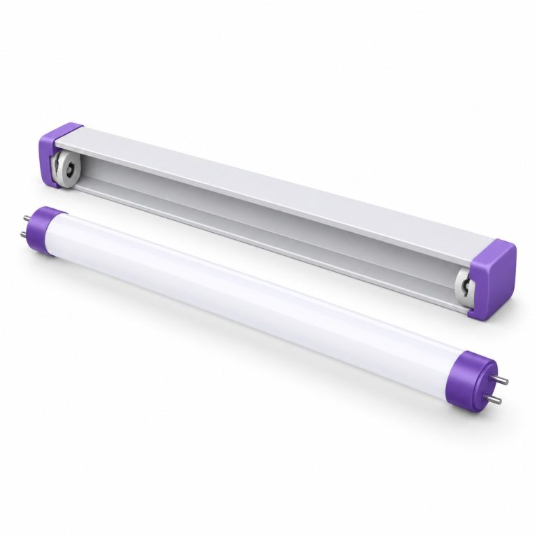 Tube Light Installation/Replacement — white and purple 3D service illustration