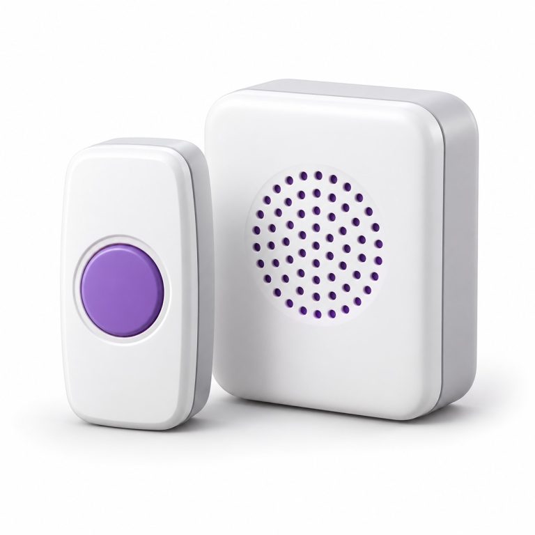 Regular Doorbell Installation — white and purple 3D service illustration