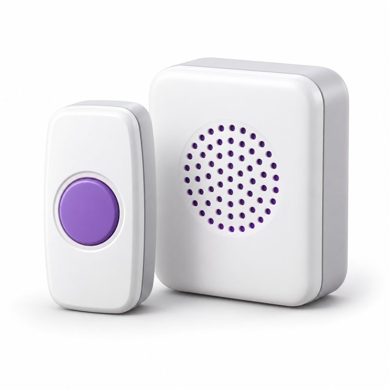 Regular Doorbell Installation — white and purple 3D service illustration