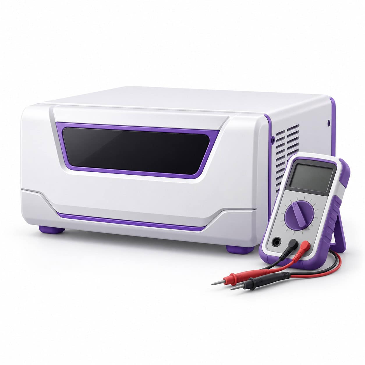 silverleaf-service-3995 Inverter Check-up — white and purple 3D service illustration