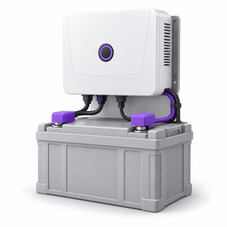 Inverter Installation — white and purple 3D service illustration