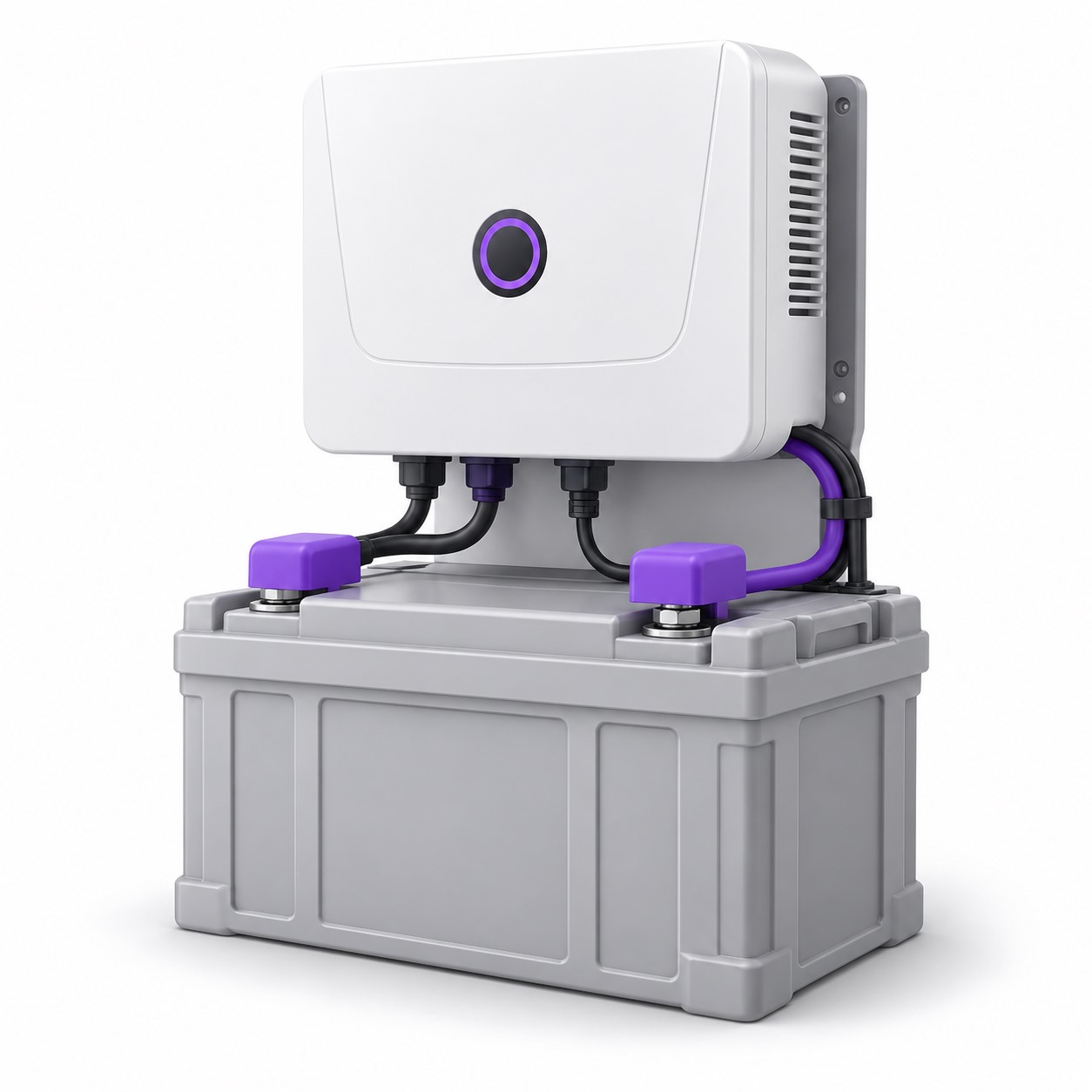 silverleaf-service-3996 Inverter Installation — white and purple 3D service illustration