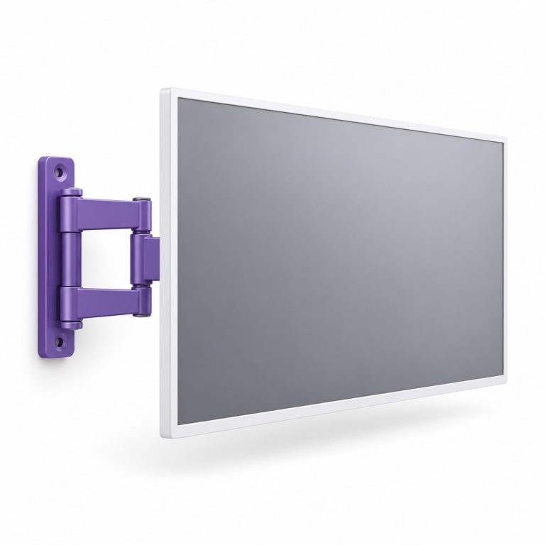 TV Installation — white and purple 3D service illustration
