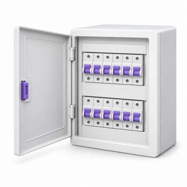 Fuse Box Repair — white and purple 3D service illustration