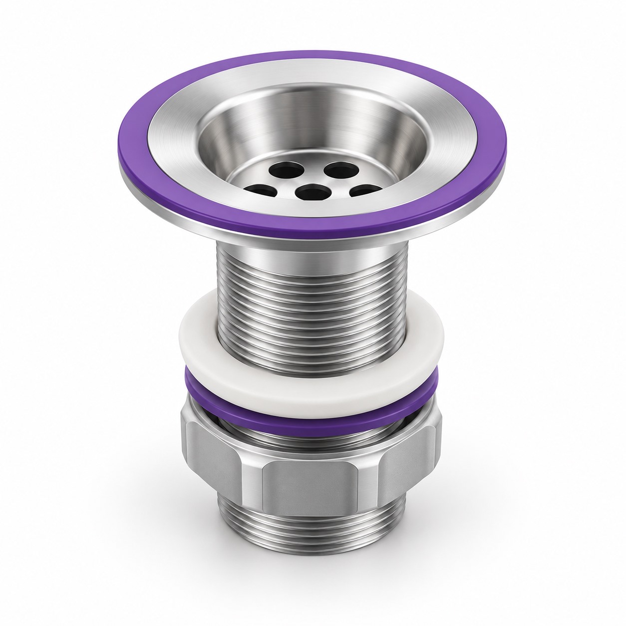 silverleaf-service-4038 Waste Coupling Installation — white and purple 3D illustration