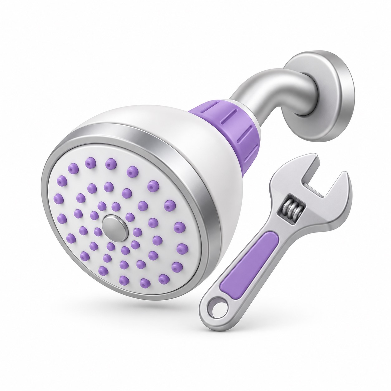 silverleaf-service-4067 Shower Repair — white and purple 3D illustration
