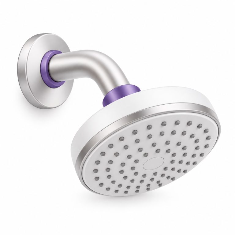 Shower Installation — white and purple 3D service illustration