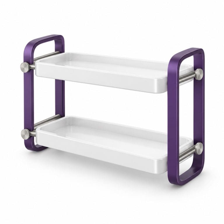 Bathroom Shelf Installation — white and purple 3D service illustration