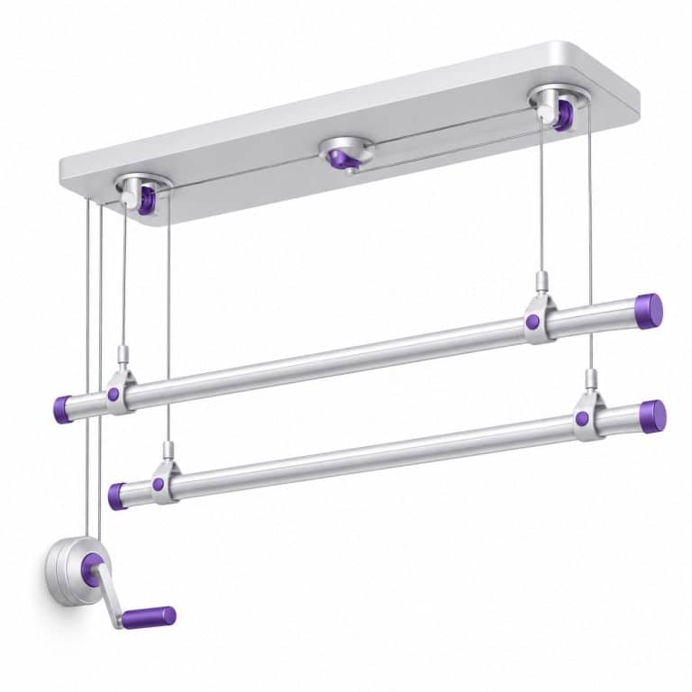Ceiling-mounted Hanger Installation — white and purple 3D service illustration