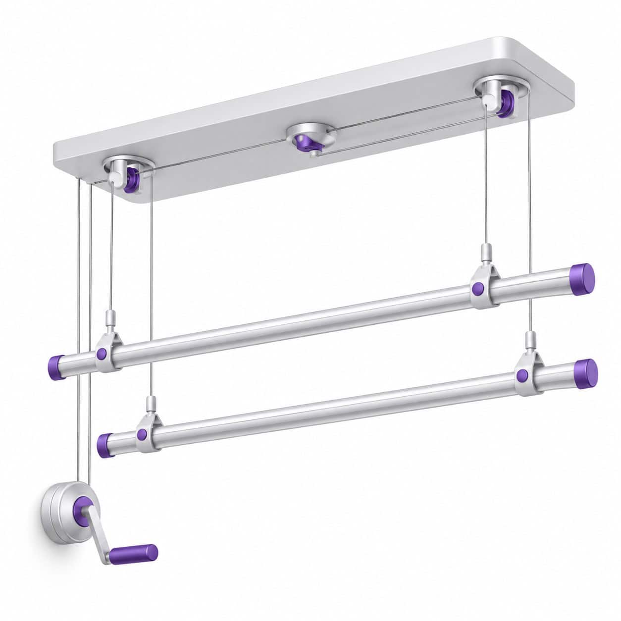 silverleaf-service-4083 Ceiling-mounted Hanger Installation — white and purple 3D service illustration