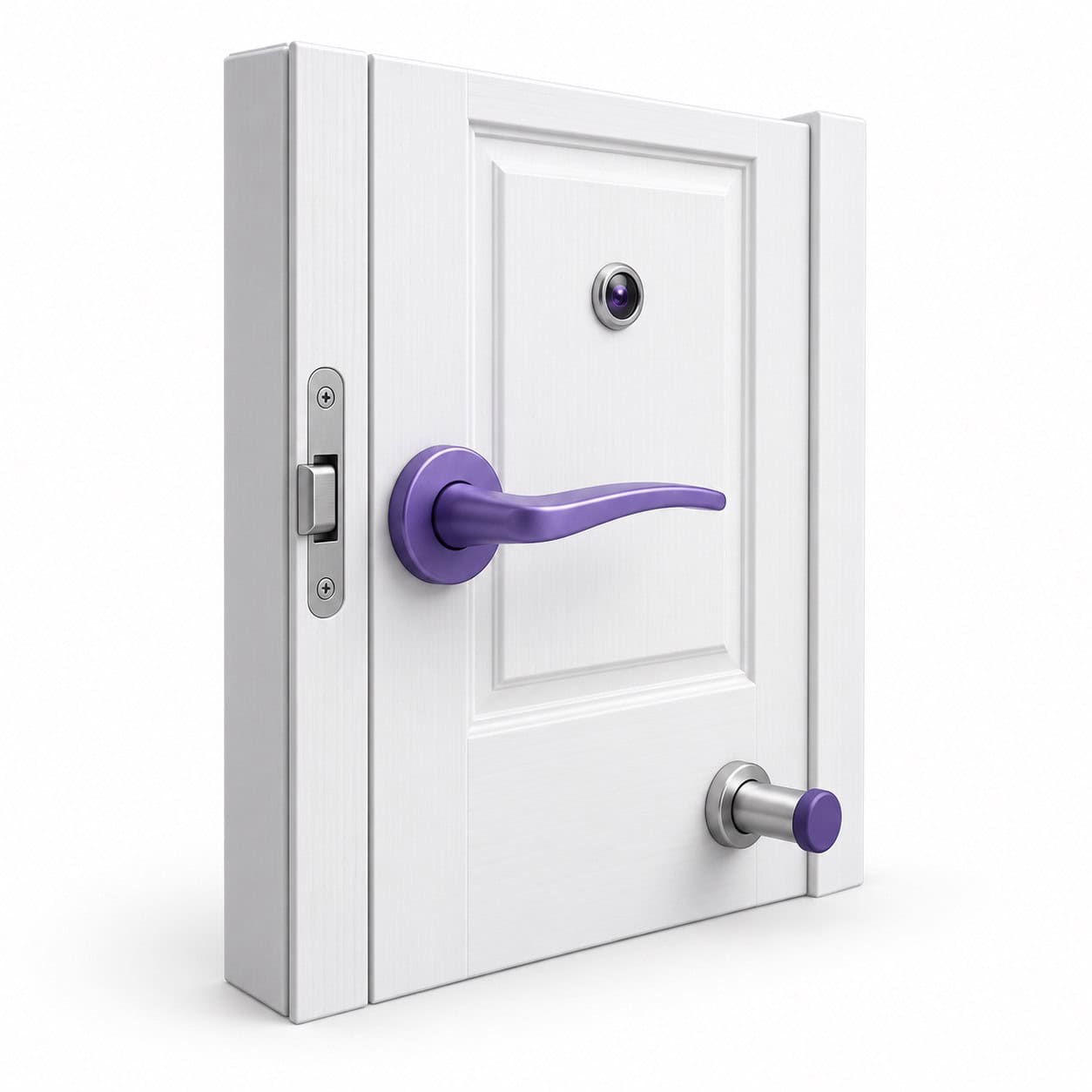 silverleaf-service-4117 Door Accessories Installation — white and purple 3D service illustration