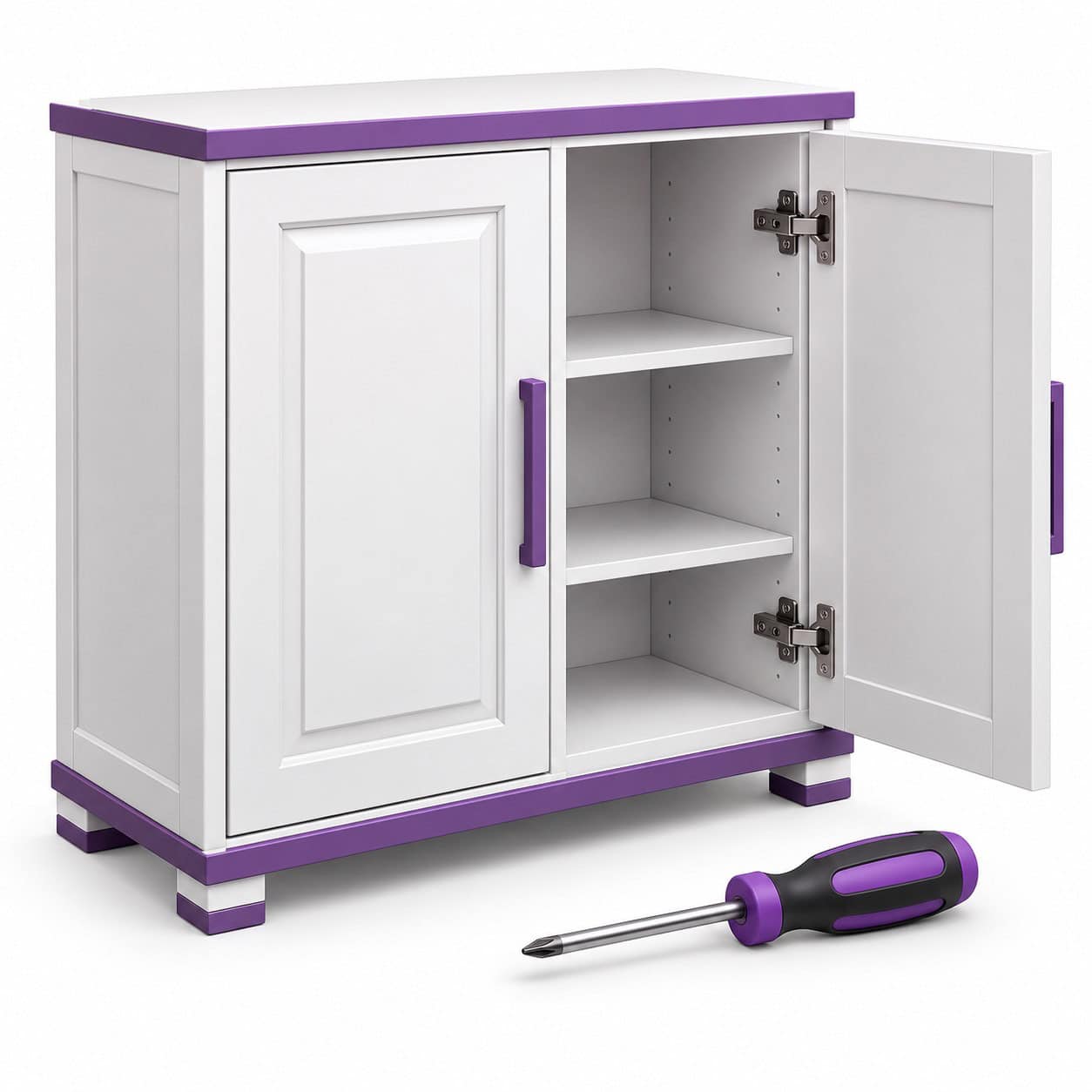 silverleaf-service-4147 Cupboard Repair — white and purple 3D illustration
