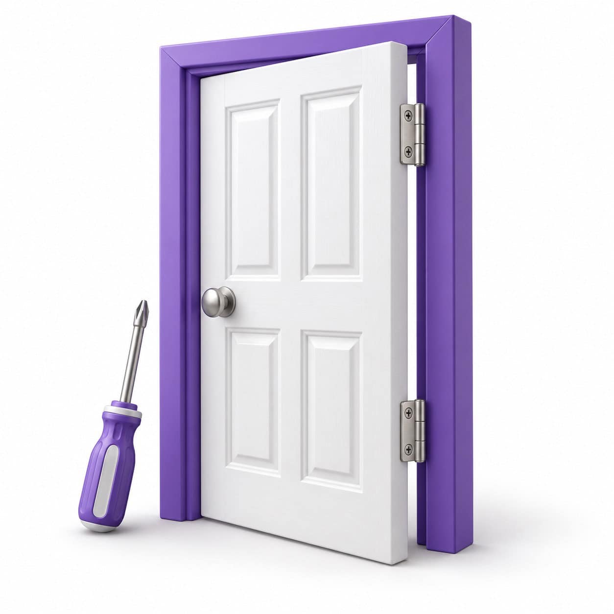 silverleaf-service-4188 Door Repair — white and purple 3D illustration