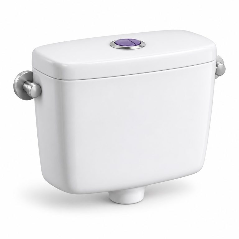Flush Tank Replacement — white and purple 3D illustration
