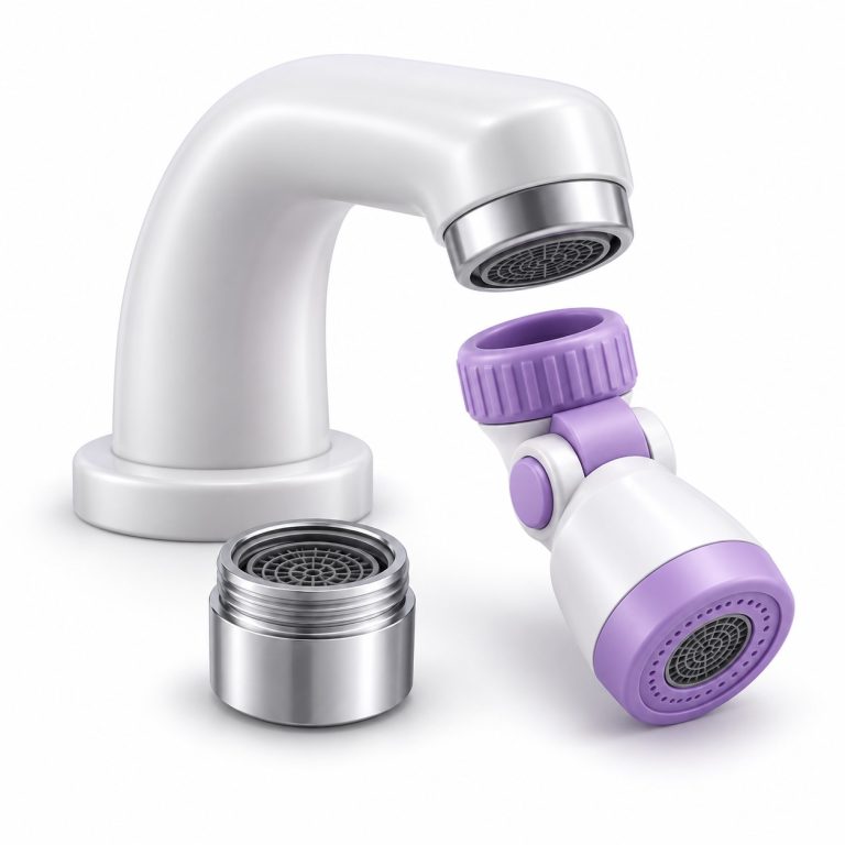 Tap Accessory Installation — white and purple 3D illustration