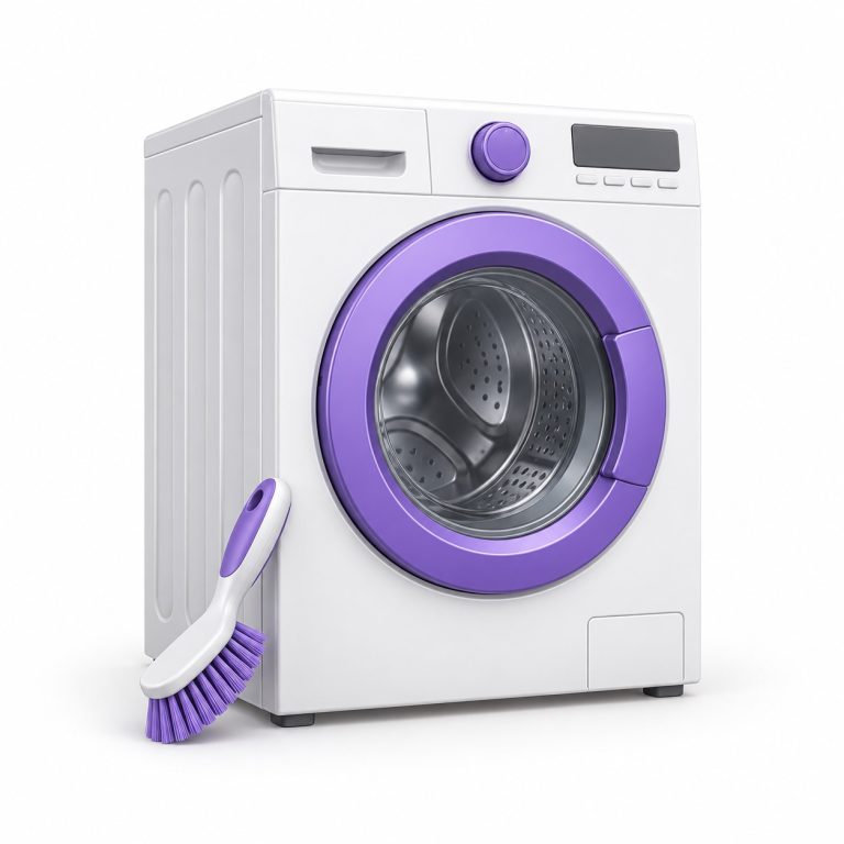Washing Machine Service — white and purple 3D illustration