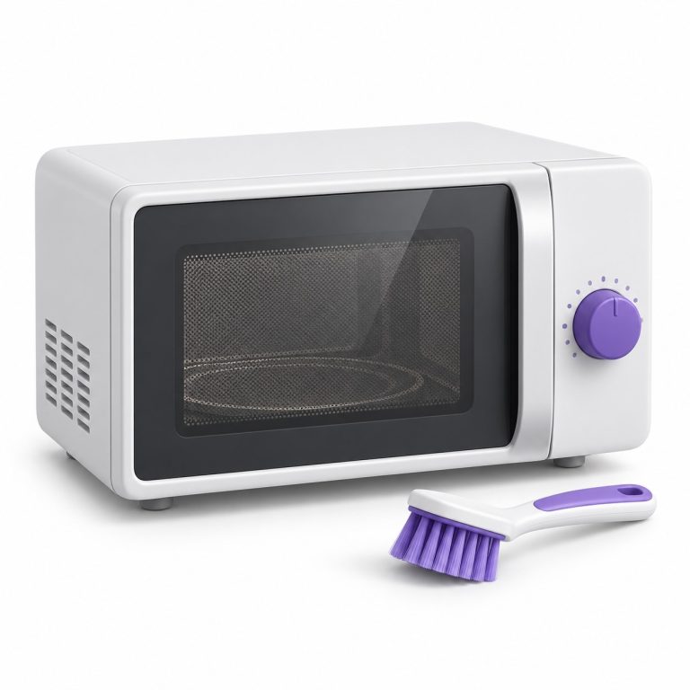 Microwave Service — white and purple 3D illustration